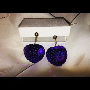 Vintage Heart Sequin Earrings